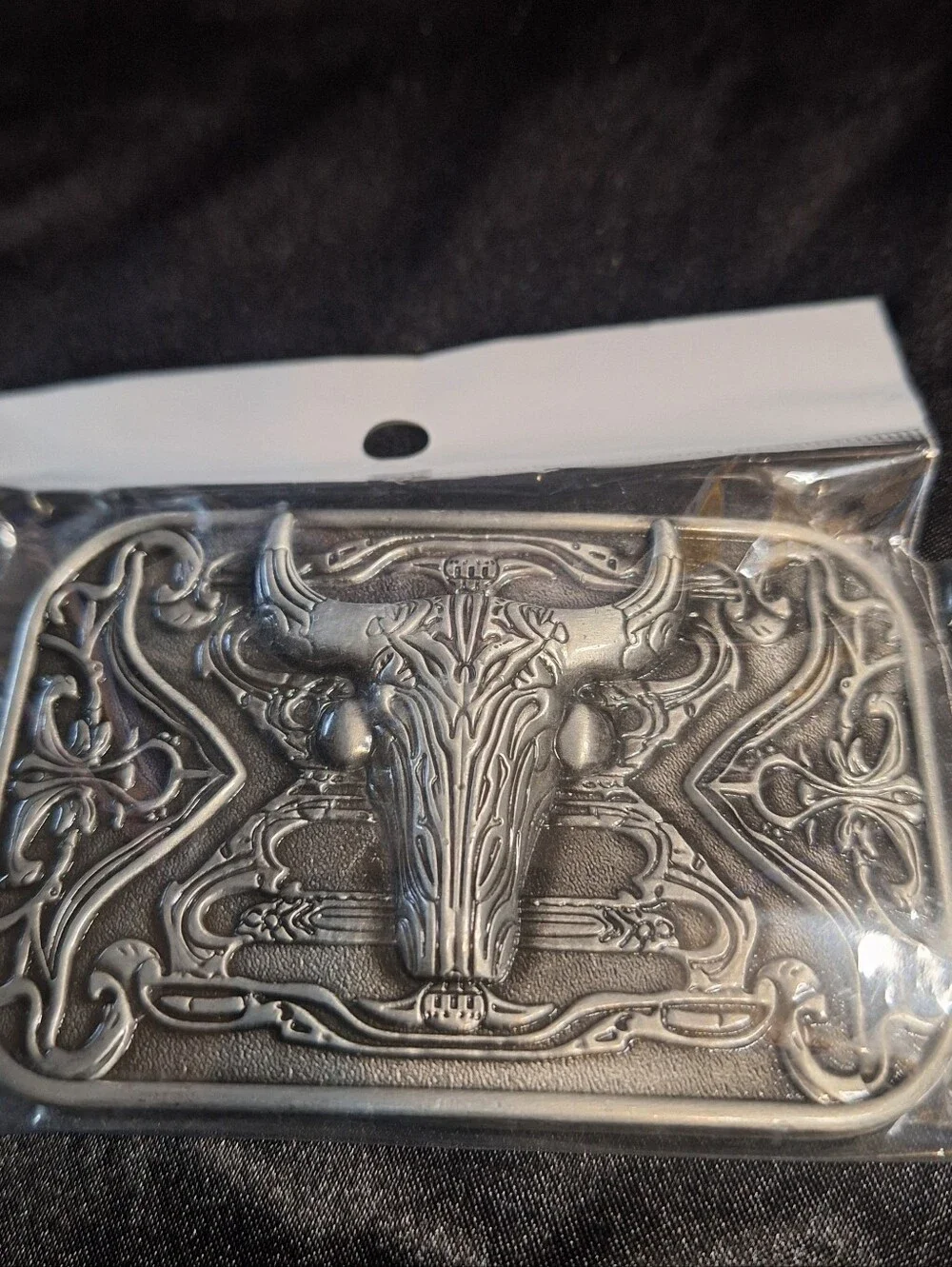 New Metal Belt Etched Buckle~Bull~Skull~Longhorn~Western